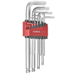 FORCE 5093LBS  ΣΕΤ 9τμχ. ΑΛΛΕΝ ΙΝΤΖΑΣ ΜΠΙΛΙΑΣ ΜΑΚΡΙΑ 1/16"-3/8" (1/16'', 5/64'', 3/32'', 1/8'', 5/32'', 3/16'', 1/4'', 5/16'', 3/8'')