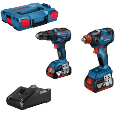 BOSCH 06019J2208  ΣΕΤ 2τμχ. GDX 18V-200 & GSB 18V-55 BRUSHLESS ΜΕ ΔΥΟ ΜΠΑΤΑΡΙΕΣ 4,0Ah ΚΑΙ ΤΑΧΥΦΟΡΤΙΣΤΗ ΣΕ ΚΑΣΕΤΙΝΑ
