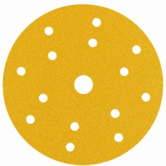 ΓΥΑΛΟΧΑΡΤΟ VELCRO ΧΡΥΣΟ ΜΕ 15 ΤΡΥΠΕΣ Φ150mm SMIRDEX 820