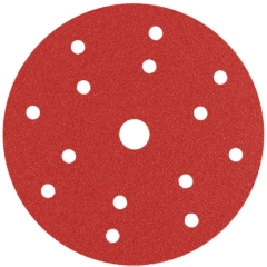 ΓΥΑΛΟΧΑΡΤΟ ΛΕΙΑΝΣΗΣ Φ125 VELCRO ΚΟΚΚΙΝΟ ΜΕ 8 ΤΡΥΠΕΣ  SMIRDEX 330 DUROFLEX