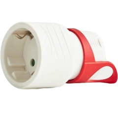 EUROLAMP 147-10039  ΦΙΣ ΡΕΥΜΑΤΟΣ ΣΟΥΚΟ ΘΥΛΗΚΟ ΜΕ ΔΑΧΤΥΛΙΔΙ ΣΥΓΚΡΑΤΗΣΗΣ (slim) 16A 220-240V ΛΕΥΚΟ