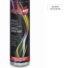 AMBRO-SOL ΣΠΡΕΥ RAL9010 ΛΕΥΚΟ ΓΥΑΛΙΣΤΕΡΟ ΑΚΡΥΛΙΚΟ 600ml