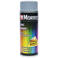 MORRIS ZINC SPRAY ΣΠΡΕΥ ΨΥΧΡΟ ΓΑΛΒΑΝΙΣΜΑ ΓΚΡΙ ΜΑΤ  MORRIS 400ml
