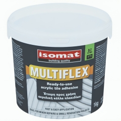 MULTIFLEX  1Kg ΛΕΥΚΗ ΚΟΛΛΑ ΠΛΑΚΙΔΙΩΝ ΣΕ ΠΑΣΤΑ ΕΛΑΣΤΙΚΗ ISOMAT MULTIFLEX