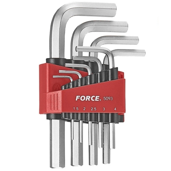 FORCE 5093S  ΣΕΤ 9τμχ. ΑΛΛΕΝ ΙΝΤΖΑΣ 1/16"-3/8" (1/16'', 5/64'', 3/32'', 1/8'', 5/32'', 3/16'', 1/4'', 5/16'', 3/8'')
