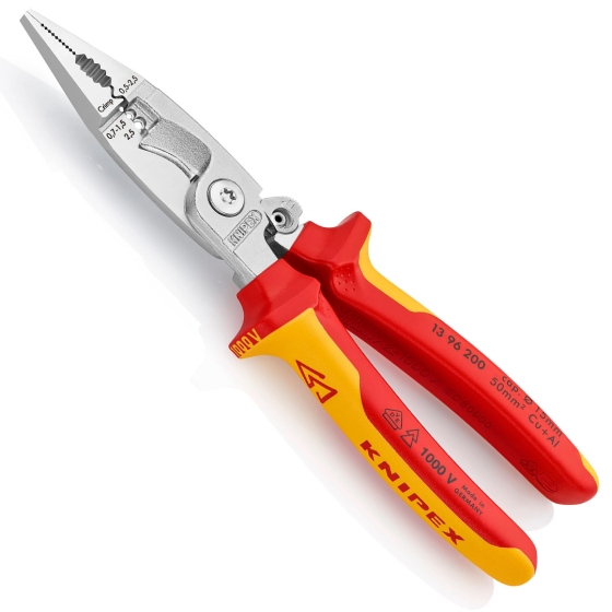 ΤΣΙΜΠΙΔΑ - ΠΟΛΥΕΡΓΑΛΕΙΟ ΗΛΕΚΤΡΟΛΟΓΟΥ 200mm ΜΕ ΒΑΡΙΑ ΜΟΝΩΣΗ 1000V     KNIPEX 1396200