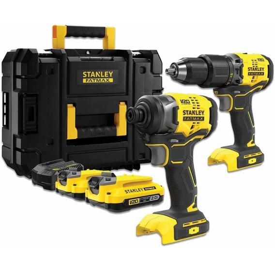 STANLEY FATMAX SFMCK461D2T  ΣΕΤ ΚΡΟΥΣΤΙΚΟ ΔΡΑΠΑΝΟΚΑΤΣΑΒΙΔΟ ΚΑΙ ΠΑΛΜΙΚΟ 18V BRUSHLESS V20 ΜΕ 2x2.0Ah ΜΠΑΤΑΡΙΕΣ ΛΙΘΙΟΥ ΚΑΙ ΤΑΧΥΦΟΡΤΙΣΤΗ ΣΕ ΚΑΣΕΤΙΝΑ