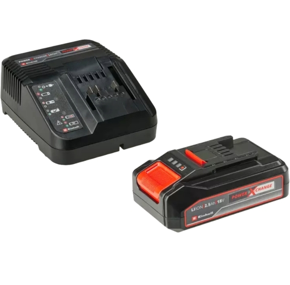 EINHELL 4512097  ΣΕΤ 2τμχ. ΜΠΑΤΑΡΙΑ 18V 2.5Ah ΚΑΙ ΤΑΧΥΦΟΡΤΙΣΤΗΣ