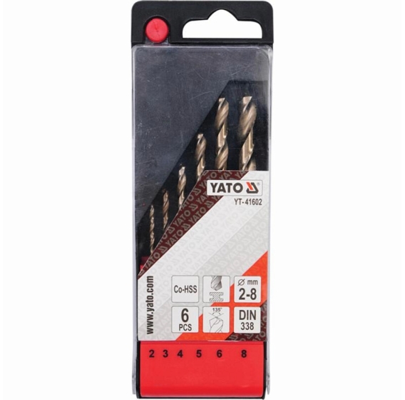 ΣΕΤ ΤΡΥΠΑΝΙΑ ΚΟΒΑΛΤΙΟΥ (6τμχ.) ΣΕ ΚΑΣΕΤΙΝΑ  YATO YT 41602