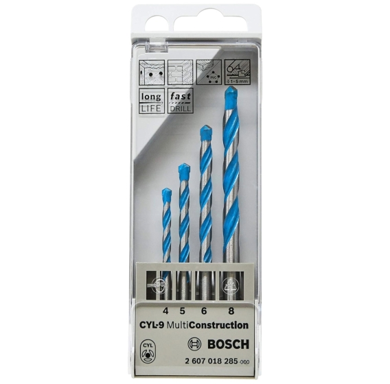 BOSCH 2607018285  Multi Construction CYL-9  ΣΕΤ  4τμχ. ΤΡΥΠΑΝΙΑ ΓΕΝΙΚΗΣ ΧΡΗΣΗΣ (Φ4-5-6-8mm)