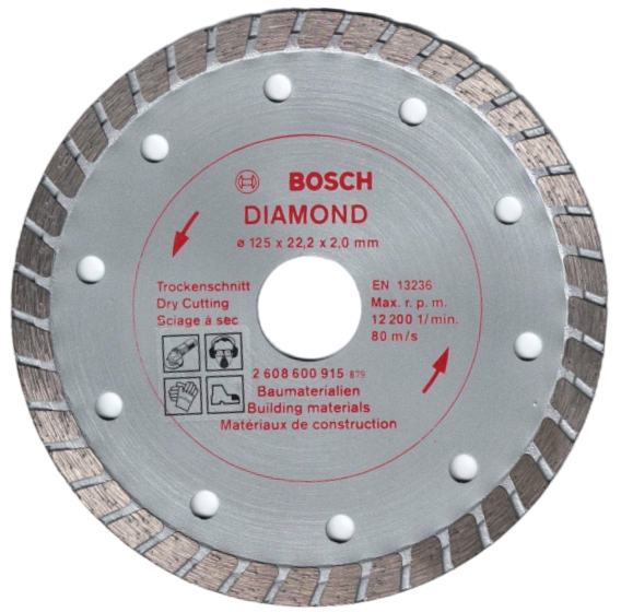 ΔΙΣΚΟΣ ΜΕΤΑΛΛΙΚΟΣ ΔΟΜΙΚΩΝ ΥΛΙΚΩΝ Φ125  BOSCH DIAMOND TURBO PRO