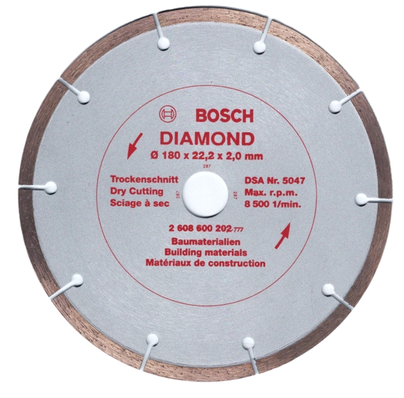 ΔΙΣΚΟΣ ΜΕΤΑΛΛΙΚΟΣ ΔΟΜΙΚΩΝ ΥΛΙΚΩΝ  "BOSCH" DIAMOND   Φ180  ?