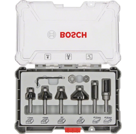 BOSCH 2607017469  ΣΕΤ  6τμχ. ΜΑΧΑΙΡΙΑ για ΡΟΥΤΕΡ γιά ΚΟΠΗ ΠΡΟΦΙΛ (ΣΤΕΛΕΧΟΣ Φ8mm)
