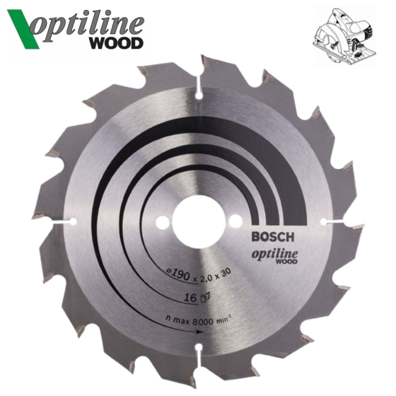 BOSCH OPTILINE WOOD ΠΡΙΟΝΟΔΙΣΚΟΣ Ø190 ΚΟΠΗΣ ΞΥΛΟΥ ΓΙΑ ΔΙΣΚΟΠΡΙΟΝΟ ΧΕΙΡΟΣ