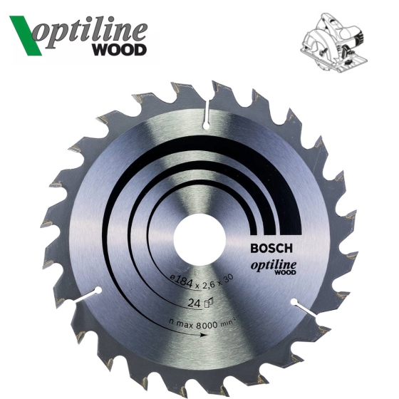 BOSCH OPTILINE WOOD ΠΡΙΟΝΟΔΙΣΚΟΣ Ø184 ΚΟΠΗΣ ΞΥΛΟΥ ΓΙΑ ΔΙΣΚΟΠΡΙΟΝΟ ΧΕΙΡΟΣ