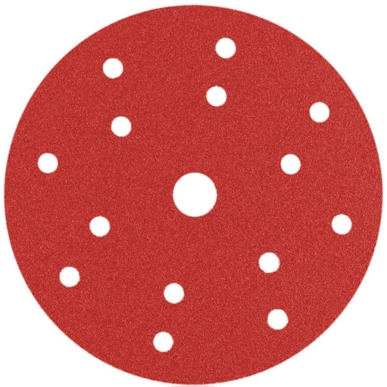 ΓΥΑΛΟΧΑΡΤΟ ΛΕΙΑΝΣΗΣ Φ125 VELCRO ΚΟΚΚΙΝΟ ΜΕ 8 ΤΡΥΠΕΣ  SMIRDEX 330 DUROFLEX