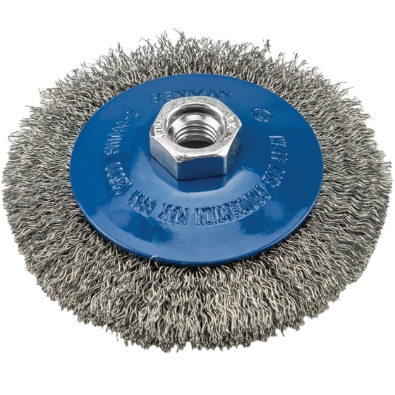 BENMAN 72409  ΣΥΡΜΑΤΟΒΟΥΡΤΣΑ inox Φ115mm ΚΩΝΙΚΗ Γ. ΤΡΟΧΟΥ ΜΕ ΠΑΣΟ M14