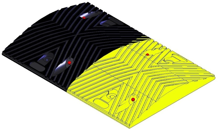 ΣΑΜΑΡΑΚΙ ΔΡΟΜΟΥ ΥΨΟΥΣ 50mm Μ500mm x Π340mm ΕΝΔΙΑΜΕΣΟ, ΔΙΧΡΩΜΟ (ΚΙΤΡΙΝΟ/ΜΑΥΡΟ)  PARK DH-215-M