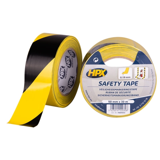 HPX SAFETY TAPE  50mm χ 33m  ΤΑΙΝΙΑ ΜΑΡΚΑΡΙΣΜΑΤΟΣ ΚΙΤΡΙΝΟ/ΜΑΥΡΟ
