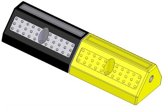 ΣΤΟΠ ΤΡΟΧΩΝ ΜΟΝΟ 500mm x h100mm ΚΙΤΡΙΝΟ / ΜΑΥΡΟ     DOORADO PARK-DH-223