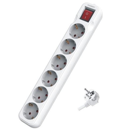 ΠΟΛΥΜΠΡΙΖΟ ΠΡΟΣΤΑΣΙΑΣ ΜΕ ΚΑΛΩΔΙΟ 3x1,5mm & ΔΙΑΚΟΠΤΗ, 6 ΘΕΣΕΩΝ