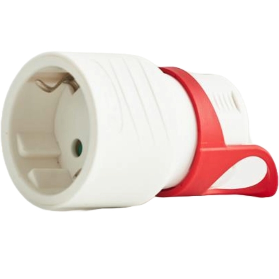 EUROLAMP 147-10039  ΦΙΣ ΡΕΥΜΑΤΟΣ ΣΟΥΚΟ ΘΥΛΗΚΟ ΜΕ ΔΑΧΤΥΛΙΔΙ ΣΥΓΚΡΑΤΗΣΗΣ (slim) 16A 220-240V ΛΕΥΚΟ