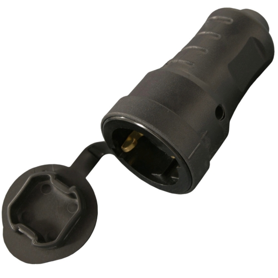 ΦΙΣ ΡΕΥΜΑΤΟΣ ΣΟΥΚΟ PVC ΘΗΛΥΚΟ ΜΕ ΚΑΠΑΚΙ ΠΡΟΣΤΑΣΙΑΣ IP20 ΜΑΥΡΟ