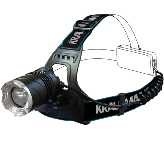 KRAUSMANN LT40140  ΦΑΚΟΣ ΚΕΦΑΛΗΣ ΕΠΑΝΑΦΟΡΤΙΖΟΜΕΝΟΣ LED 300Lm 1,2Ah Li-Ion