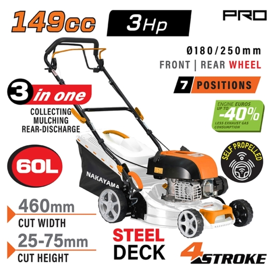 NAKAYAMA PRO PM5465  ΧΛΟΟΚΟΠΤΙΚΗ ΜΗΧΑΝΗ ΓΚΑΖΟΝ ΑΥΤΟΚΙΝΟΥΜΕΝΗ ΒΕΝΖΙΝΗΣ 3,0Hp (149cc)  084082