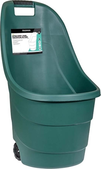 ΚΑΡΟΤΣΙ ΚΗΠΟΥ ΜΕ ΡΟΔΕΣ 60Lit ΠΡΑΣΙΝΟ  KRAUSMANN GN23480