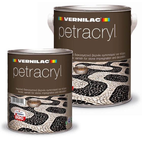 VERNILAC PETRACRYL STONE GLOSS ΑΚΡΥΛΙΚΟ ΒΕΡΝΙΚΙ ΠΕΤΡΑΣ ΕΜΠΟΤΙΣΜΟΥ ΑΧΡΩΜΟ ΣΑΤΙΝΕ