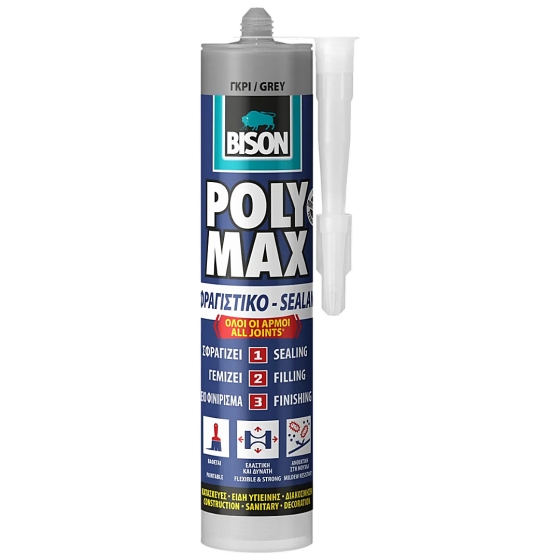 POLYMAX MS  280ml ΣΦΡΑΓΙΣΤΙΚΗ ΣΙΛΙΚΟΝΗ ΓΚΡΙ BISON 7002097