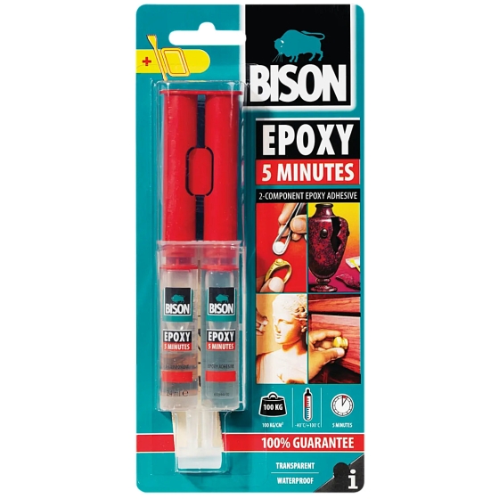 BISON EPOXY 5-MINUTES 6305448  24ml ΤΑΧΕΙΑΣ ΩΡΙΜΑΝΣΗΣ ΕΠΟΞΕΙΔΙΚΗ ΚΟΛΛΑ 2 ΣΥΣΤΑΤΙΚΩΝ ΔΙΑΦΑΝΗ