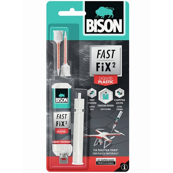 FAST FIX² LIQUID PLASTIC 10gr ΥΠΕΡΤΑΧΕΙΑΣ ΚΟΛΛΑ ΠΛΑΣΤΙΚΩΝ 2 ΣΥΣΤΑΤΙΚΩΝ ΔΙΑΦΑΝΗ BISON 7000677