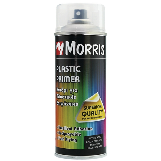 MORRIS PLASTIC PRIMER ΣΠΡΕΥ ΑΣΤΑΡΙ ΠΛΑΣΤΙΚΟΥ ΔΙΑΦΑΝΟ 400ml