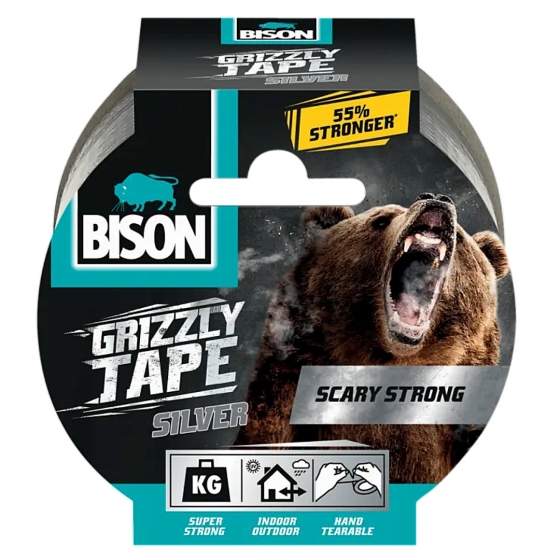 GRIZZLY TAPE 10m x 50mm ΑΣΗΜΙ ΥΦΑΣΜΑΤΙΝΗ ΤΑΙΝΙΑ ΕΠΙΣΚΕΥΗΣ EXTRA ΔΥΝΑΤΗ BISON 6312497