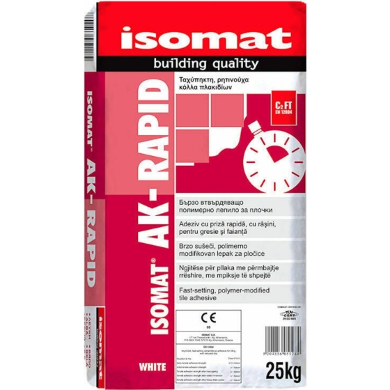 AK-RAPID ΛΕΥΚΗ 25kg  ΤΑΧΥΠΗΧΤΗ ΡΥΤΙΝΟΥΧΑ ΤΣΙΜΕΝΤΟΕΙΔΗΣ ΚΟΛΛΑ ΠΛΑΚΙΔΙΩΝ