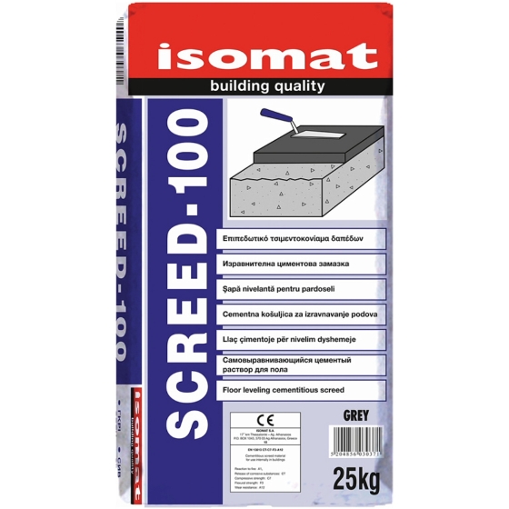 SCREED-100  25Kg  ΤΣΙΜΕΝΤΟΚΟΝΙΑΜΑ ΓΚΡΟ-ΜΠΕΤΟΝ ISOMAT