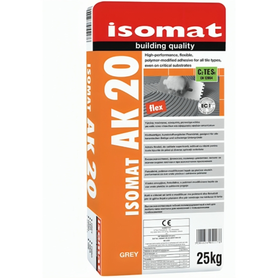 ISOMAT AK 20 FLEX ΛΕΥΚΗ  ΡΗΤΙΝΟΥΧΑ ΤΣΙΜΕΝΤΟΕΙΔΗ ΚΟΛΛΑ ΠΛΑΚΙΔΙΩΝ