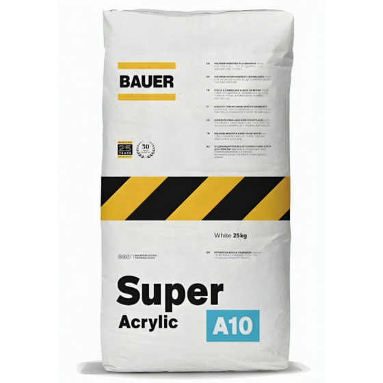 BAUER SUPER ACRYLIC NEW A10  25Kg  ΡΗΤΙΝΟΥΧΑ ΚΟΛΛΑ ΠΛΑΚΙΔΙΩΝ